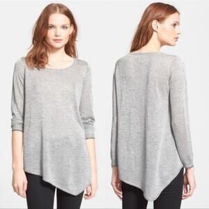 Joie Tambrel Asymmetrical Hem Sweater Silver M